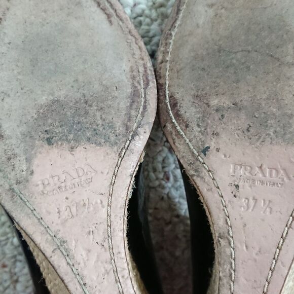 Prada Black patent leather Wedge Heels size 7.5 - Picture 5 of 7